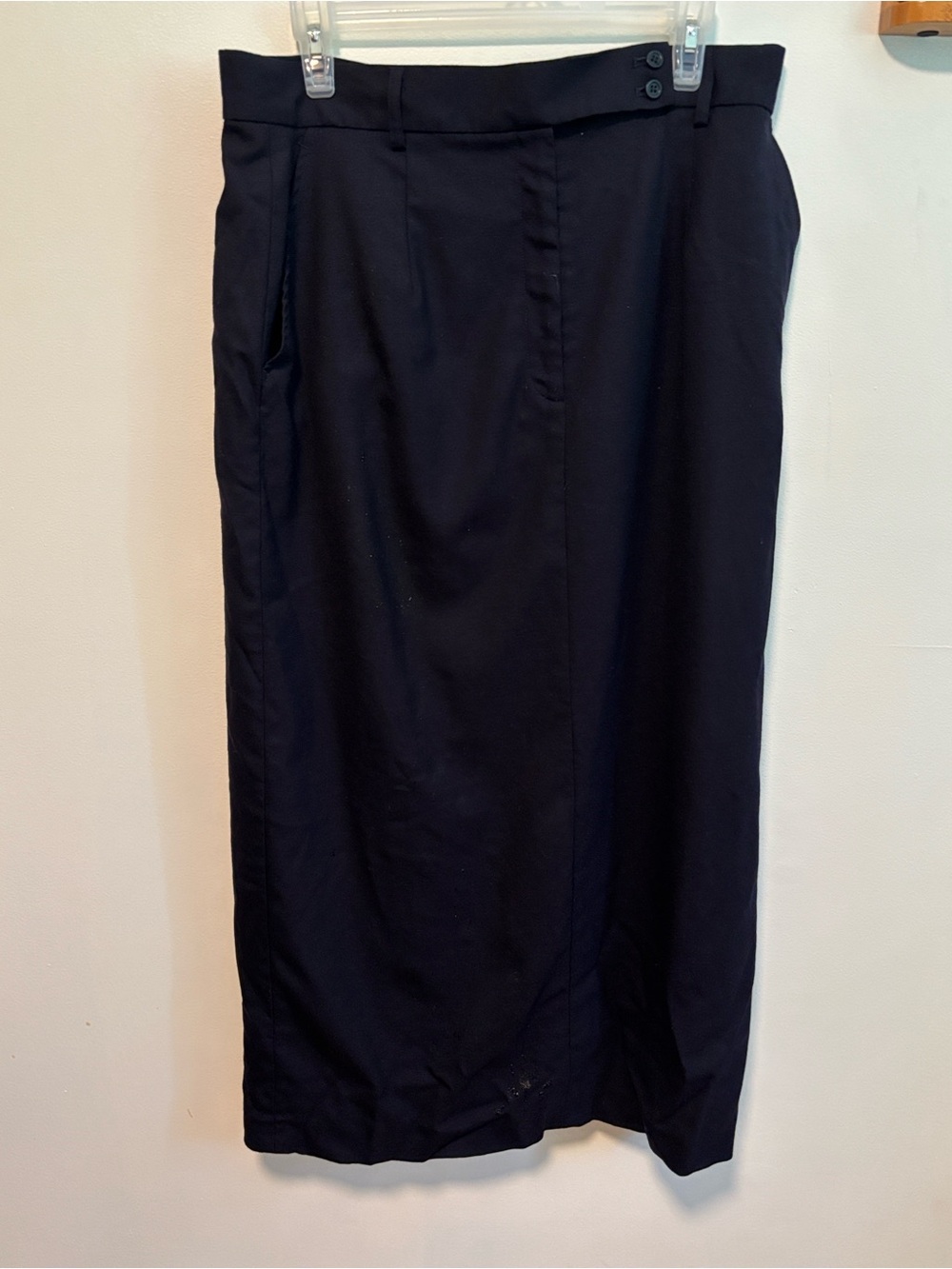 Talbots Wool Navy Midi Straight Skirt